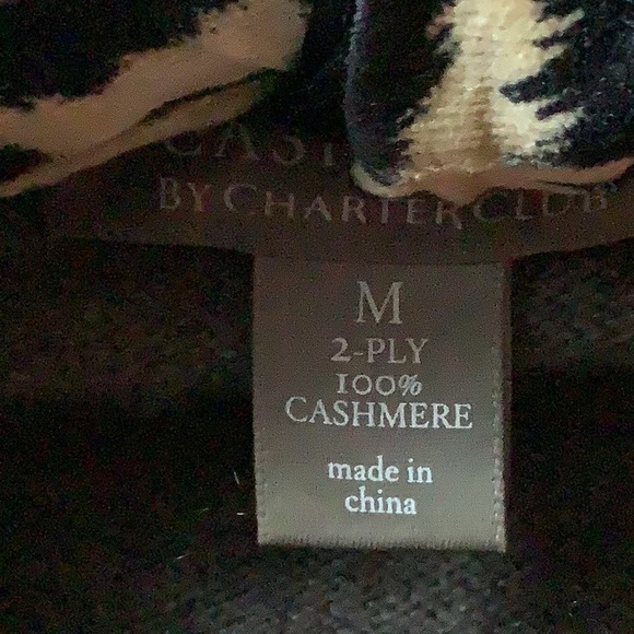 CASHMERE BY CHARTER CLUB. LADIES M TAUPE CASHMERE SWEATER - Picture 4 of 7